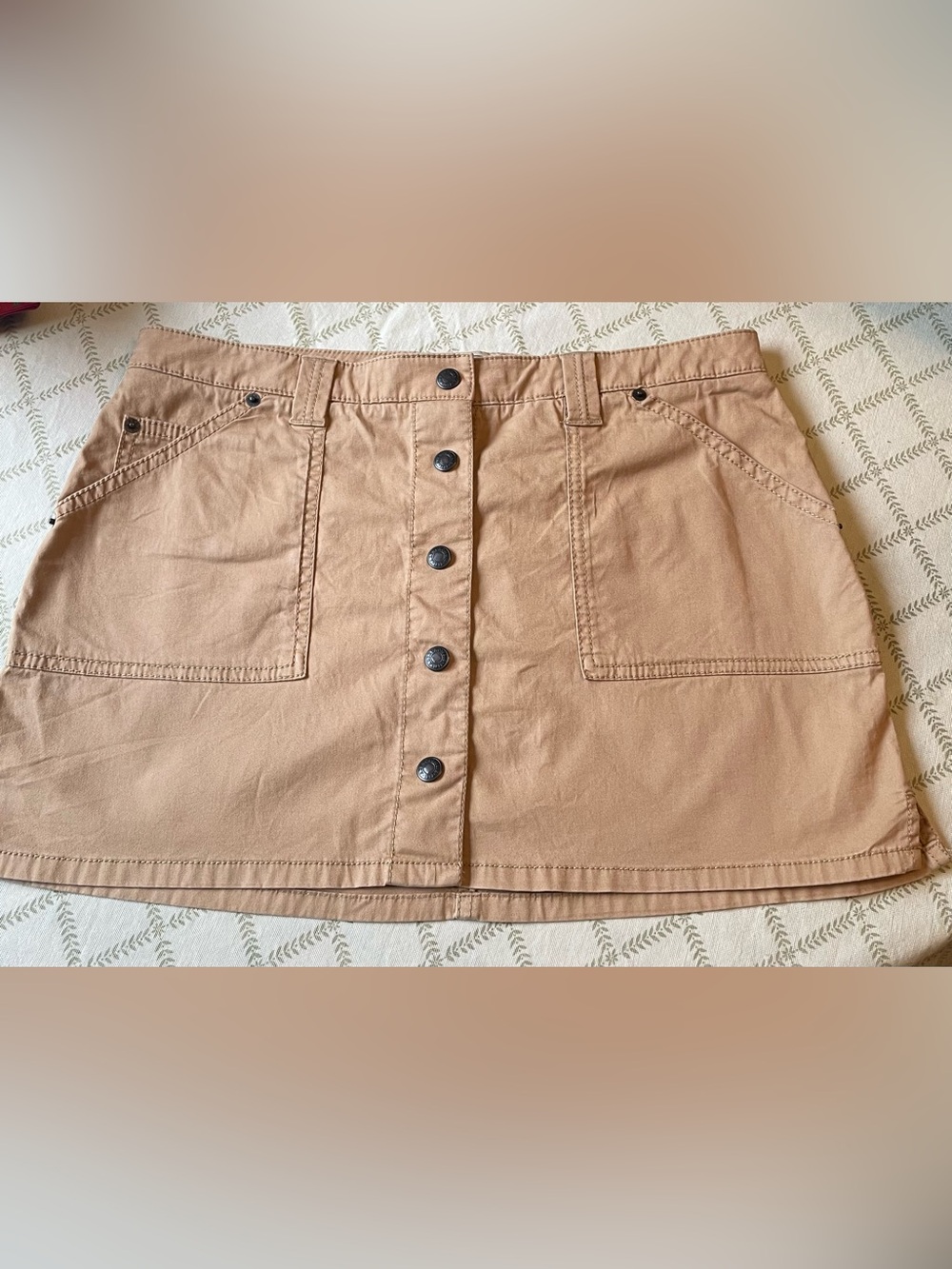 Abercrombie & Fitch Khaki Y2K Snap Front Utility Mini Skirt Size Small